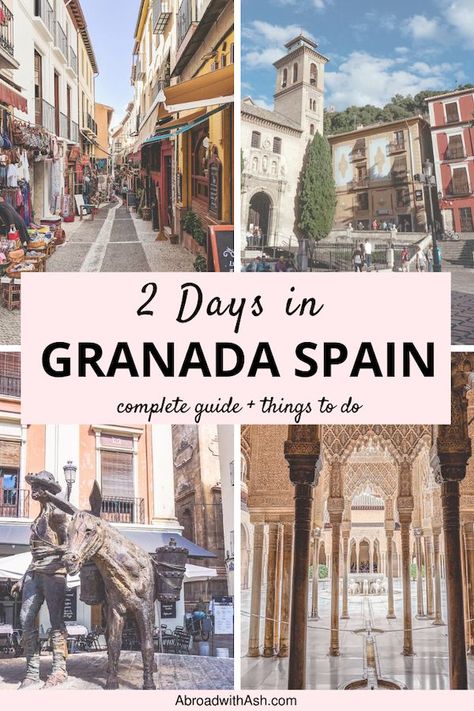 Discover how to spend 2 perfect days in Granada, Spain. This Granada itinerary details what to see, the top hotels, where to eat, and what order to do it in! #granada #spain #europe #granadaspain European Trips, Spain Granada, Spain Honeymoon, Solo Travel Europe, Woman Traveling, Backpacking Spain, Spain Itinerary, Spain Culture, Perfect Days