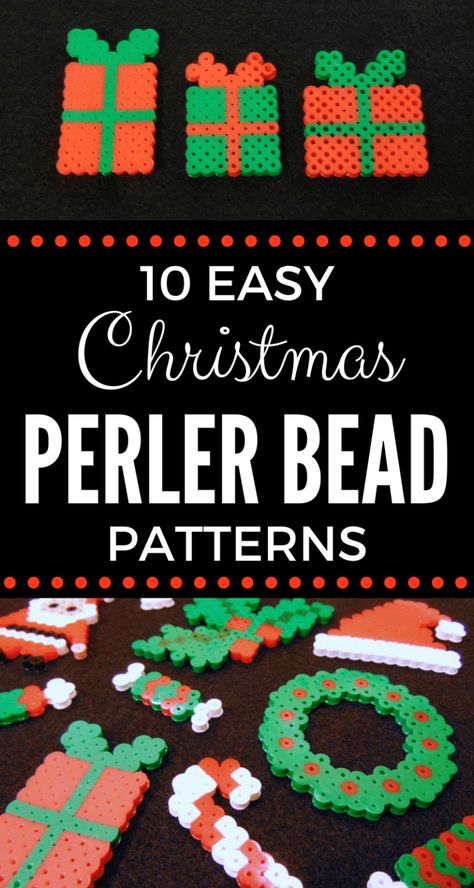 Easy Christmas Perler Bead Patterns Pearler Beads Designs Ideas, Easy Pixel Art Ideas, Christmas Perler Bead Patterns, Pixel Art Noel, Perler Christmas, Hama Beads Christmas, Christmas Perler Beads, Christmas Beads, Easy Perler Bead Patterns