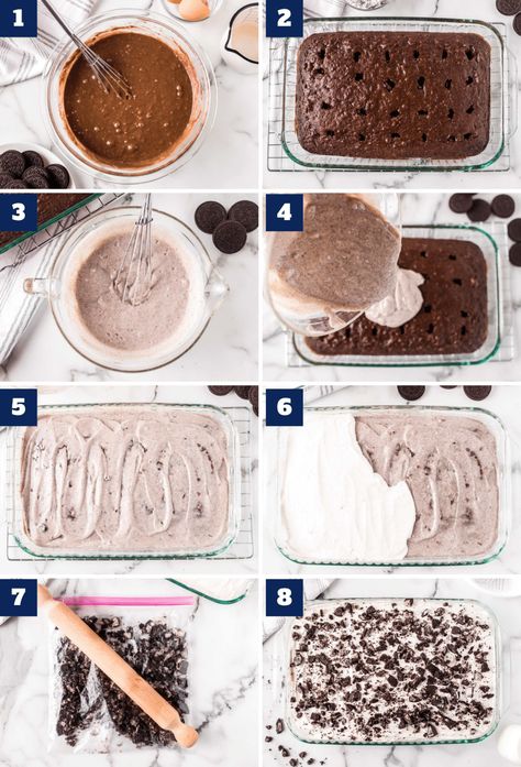 Cookies And Cream Pudding, Oreo Pudding Dessert, Oreo Poke Cake, Chocolate Box Cake, Box Cake Recipes, The Chunky Chef, Oreo Pudding, Chunky Chef, Chocolate Pudding Cake