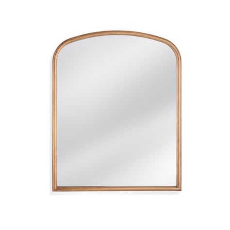 Monroe Wall Mirror has an arched crown and a linear silhouette along the bottom in an antique gold finish. Material: PU, MDF, mirror glass. Weight: 35.2 LS. Mirror Glass Size: 37 x 47. Wall Mounting: Two D ring attachment points for ease of access wall mounting is included to hang mirror. .Product Overview Color: Gold Peach Walls, Gold Mirror Wall, Quilted Sham, Mirrors Wayfair, Hanging Mirror, Burke Decor, Wall Mounting, Accent Mirrors, Lighting Sale