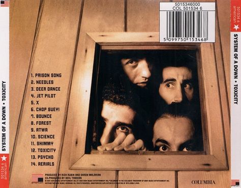 Toxicity Album, John Dolmayan, Daron Malakian, System Of A Down, Dir En Grey, Vinyl Cd, Synth Pop, Cd Cover, Sony Music Entertainment