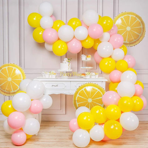 Pastel Yellow Balloon Garland Kit 127Pcs Lemon balloon arch For baby shower Lemonade party main squeeze bridal shower decorations #ad #lemon #lemonade #lemonpartysupplies #lemonparty #lemonpartyideas #lemonpartytheme #lemonadeparty #lemonadepartysupplies #balloons #firstbirthday #firstbirthdayparty #firstbirthdaytheme Bday Loading, Baby Shower Lemonade, Lemonade Party Decorations, Yellow Balloon Garland, Yellow Decorations, Hello Kitty Baby Shower, Link Balloons, Styled Shoot Ideas, Hello Kitty Baby