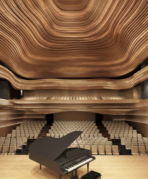 Prishtina Kosovo, Auditorium Design, Theater Architecture, Organic Architecture, Concert Hall, Futuristic Architecture, Local Design, Architectural Inspiration, Ceiling Design