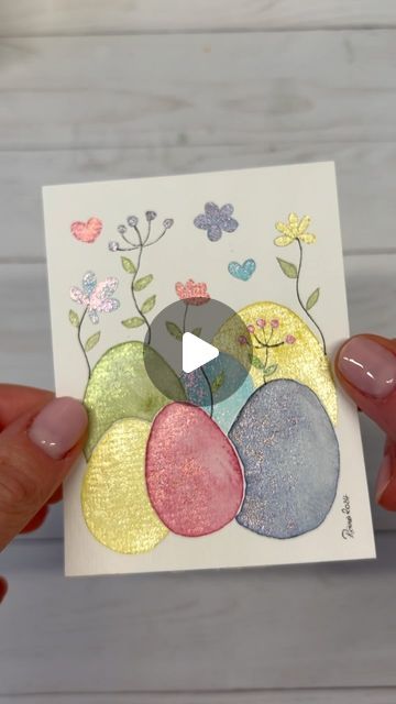 Easter Watercolor Tutorial, Egg Watercolor, Easter Illustration, Easter Paintings, Watercolor Birthday Cards, Watercolor Birthday, Painting Subjects, Easy Art Projects, Loose Watercolor