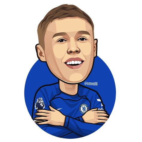 Cartoon caricature of Cole Palmer celebration with chelsea kit 2023/2024 Chelsea Kit, Big Head Cartoon, Chelsea Wallpapers, Tshirt Prints, Cole Palmer, Head Cartoon, Big Head, Football Player, Caricatures