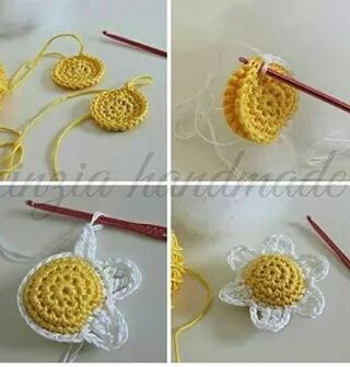 Crochet Baby Booties Pattern, Diy Crochet Bag, Yo Yos, Crochet Flowers Free Pattern, Crochet Jewelry Patterns, Crochet Keychain Pattern, Crochet Daisy, Crochet Vintage, Kawaii Crochet