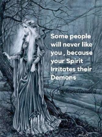 "Some People Will Never Like You, Because Your Spirit Irritates Their Demons." Your Spirit Irritates Their Demons, Spirit Irritates Their Demons, Lucky Quotes, Empath Traits, Happy With My Life, Spiritual Psychology, Free Spirit Quotes, Witch Spirituality, Magic Quotes