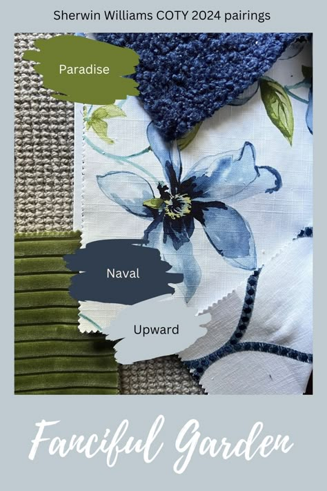 Sherwin Williams 2024 Color of the Year Mixing Blue And Green Decor, Blue And Green Fabrics, Blue And Green Living Room Color Scheme, Barton Cottage, Deco 2023, Blue And Green Living Room, 2024 Colors, Farm Estate, Nordic Interiors