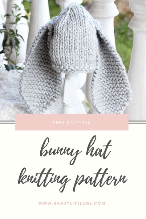 Make a bunny hat for your baby or toddler with this free knitting pattern. Plus other free Easter knitting patterns. Knit Bunny Hat Free Pattern, Easter Bunny Knitting Patterns Free, Knitted Bunny Hat, Free Easter Knitting Patterns, Easter Knitting Patterns Free, Knit Bunny Hat, Easter Knitting Patterns, Bunny Ear Hat, Easter Knitting