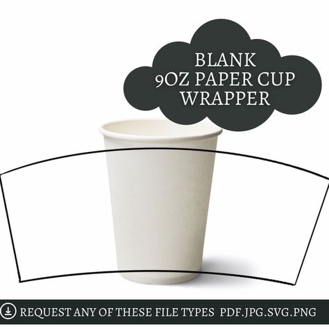 Starbucks Paper Cup, Paper Cup Wrapper Template, Patron Plastic Cup, Paper Cup Sleeve Design, Paper Cup Design Packaging, Printed Cups, Custom Cups, Paper Cup, Diy Party Decorations