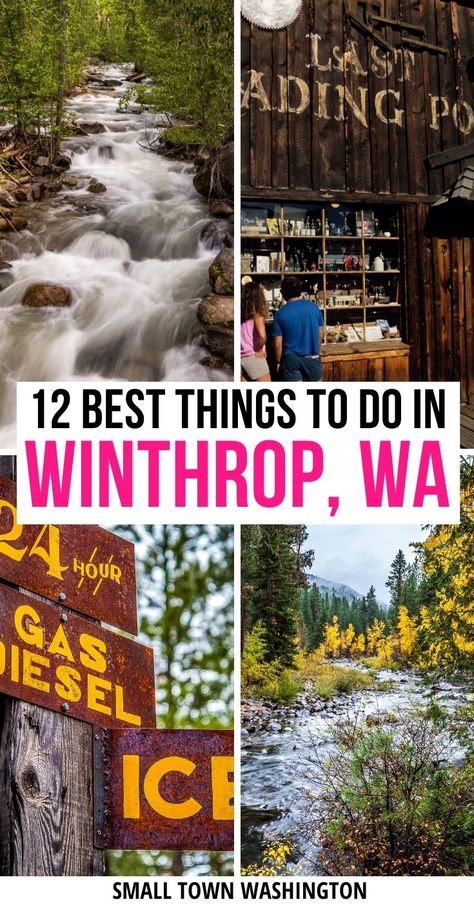 12 Cool Things to Do in Winthrop, WA: Weekend Itinerary • Small Town Washington Small Town Washington, Winthrop Washington, Washington Road Trip, Washington State Travel, Washington Hikes, Washington Travel, Lost River, Cool Things To Do, North Cascades National Park