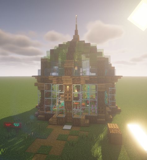 Domed Building Minecraft, Minecraft Houses Circle, Minecraft Perfect Circle, Minecraft Dome Roof Design, Minecraft Round Greenhouse, Glass Bee Dome Minecraft, Circle Building Minecraft, Dome Building Minecraft, Minecraft Glass Dome Roof