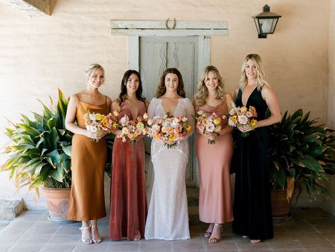 Earth Tone Flowers, Elegant Rustic Wedding, Groom Tux, Newly Wed, Coral Wedding, Bridal Bridesmaid Dresses, Wedding Color Palette, Groomsmen Attire, Spanish Colonial