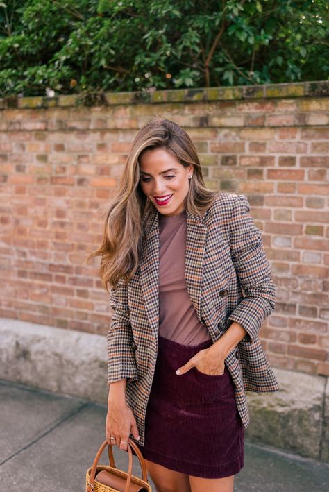 Packing For London, London Ootd, Gingham Coat, Pijamas Women, Check Blazer, Blazer Outfit, Gal Meets Glam, Fashion Tips For Women, Looks Chic