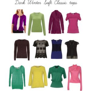 top styles soft classic dark winter tone Soft Classic Kibbe Deep Winter, Deep Winter Classic Style, Soft Classic Deep Winter, Deep Winter Palette Outfits, Kibbe Classic, Winter Skin Tone, Soft Classic Kibbe, Kibbe Types, Deep Winter Palette