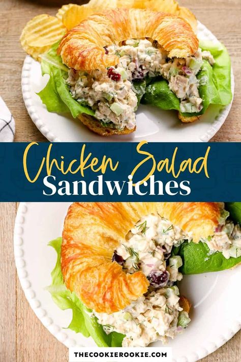 Best Chicken Salad Recipe - The Cookie Rookie® Best Chicken Salad, Chicken Salad Sandwiches, Homemade Chicken Salads, Chicken Salad Sandwich Recipe, Chicken Salad Recipe Easy, Easy Chicken Salad, Easy Sandwich Recipes, The Cookie Rookie, Cookie Rookie