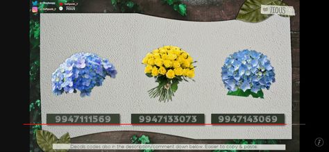 Decal Bloxburg, Flower In Vase, House Decals, Bloxburg Decals, Minecraft Building, Flowers Plants, Pretty Places, Minecraft, Coding