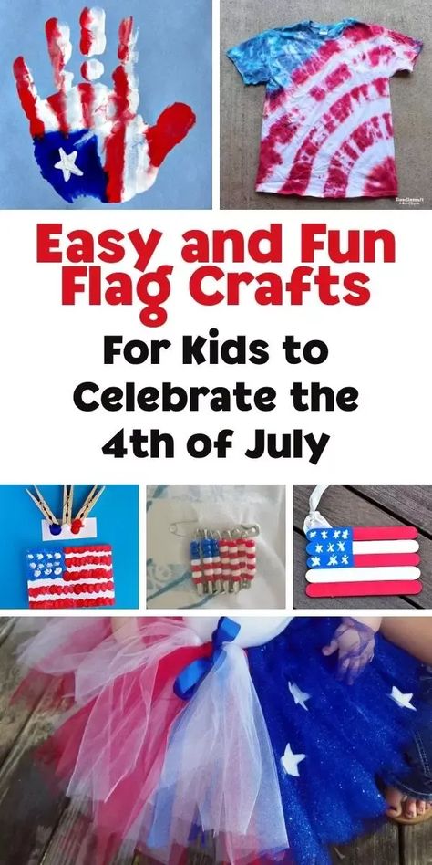 Simple Kids Crafts for the 4th of July, these fun and easy US Flag Crafts are ideal for kids of all ages from your little tots to teens to make. Diy 4th Of July Crafts, July Crafts For Kids, Fourth Of July Crafts, 4th Of July Crafts, American Flag Crafts, Fourth Of July Crafts For Kids, Flag Crafts, Blue Crafts, Patriotic Crafts