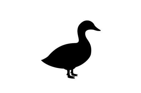 Duck Sillouhette, Duck Black And White, Duck Icon, Duck Vector, Bird Icon, Duck Silhouette, Wild Duck, Duck Art, Silhouette Template