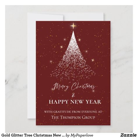 New Year Corporate Card, Wrapping Accessories, Company Christmas Cards, Gold Glitter Christmas, Corporate Holiday Cards, Christmas Postcards, Business Holiday Cards, Christmas Card Art, Xmas Card