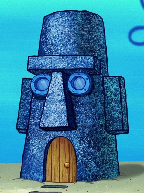 Patrick House From Spongebob, Squidward House, Squid Ward, Spongebob House, Spongebob Squidward, Easter Island Heads, Squidward Tentacles, Diy Room Decor Videos, House Cartoon