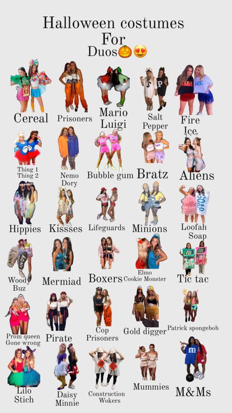 Fun Halloween Outfits, Solo Halloween Costume Ideas, Halloween Costume Ideas Women, Soirée Halloween, Trio Costumes, Halloween Duos, Kostuum Halloween, Cute Group Halloween Costumes, Costume Ideas Women