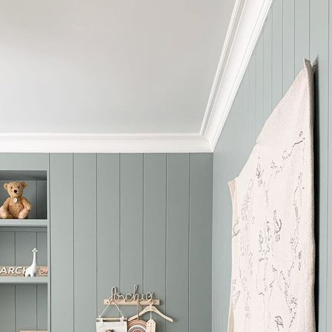 Charlotte Jade Priestley | Home interiors & Lifestyle on Instagram: "Transformation Tuesday 🤍  Colour - Pigeon by Farrow and ball mixed by @valsparpaintuk in the wood and metal finish 🤍  #toddler #childrensroomdecor #childrensroom #homerenovation #homereno #homeaccount #renovation #renovationproject #transformationtuesday #nurserydecor #nurseryinspo #childrensinterior #childreninspo" Light Blue Paneling, Pigeon By Farrow And Ball, Pigeon Farrow And Ball, Blue Paneling, Home Ac, Farrow And Ball, Nursery Inspo, Childrens Room Decor, Transformation Tuesday