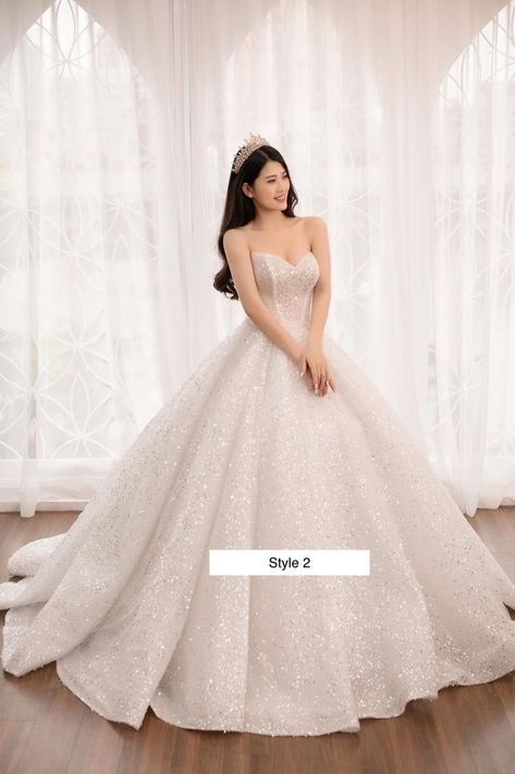 Sparkly off the shoulder sleeveless beaded white ballgown wedding dress with glitter tulle Shimmer Ball Gown Wedding Dress, Wedding Dress With Glitter, White Ballgown, Wedding Gown Dress, Ballgown Wedding Dress, Ballgown Wedding, Beautiful Wedding Gowns, Beaded Bodice, Gorgeous Wedding Dress