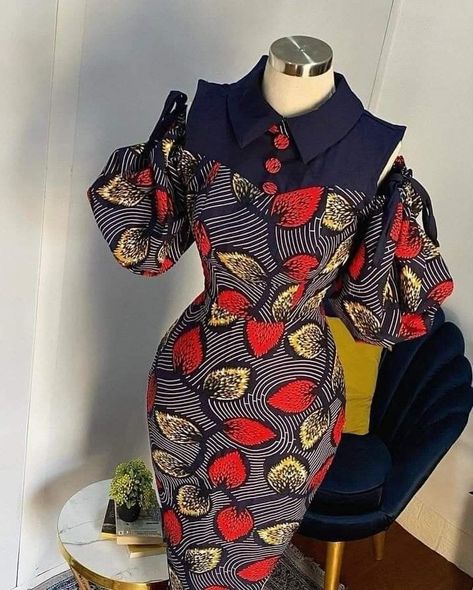 Something you can try in any occasion Brocade Styles, Simple Dress Styles, Mum Style, Styles Ankara, Beautiful Ankara Styles, Classy Short Dresses, Childrens Poetry, Ankara Long Gown Styles, African Fabric Dress