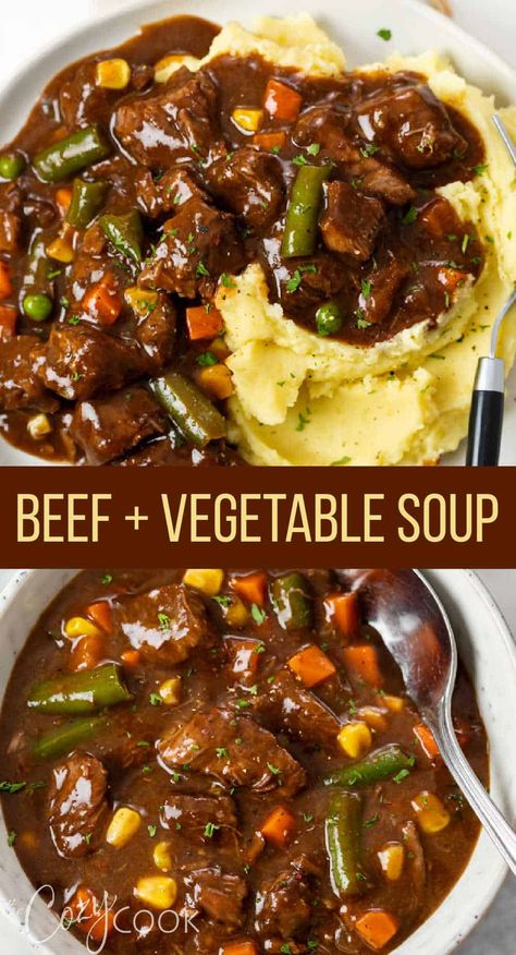 Soup On Stovetop, Crockpot Beef Stew Over Mashed Potatoes, Homemade Vegetable Beef Soup With Stew Meat, Beef And Vegetable Soup Crockpot, Beef Tip Soup Recipes, Veggie Beef Soup Recipes Crock Pot, Beef Soup Crock Pot Recipes, Vegetable Beef Stew Crockpot, Fall Soups And Stews Comfort Foods Crock Pot