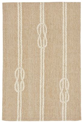 Trans Ocean Neutral Capri Outdoor Ropes rug - Coastal Rectangle 3' 6" x 5' 6" Rope Rug, Boat Decor, Tan Background, Synthetic Rugs, Beach Cottage Decor, Natural Area Rugs, Rugs Usa, Buy Rugs, Perfect Rug