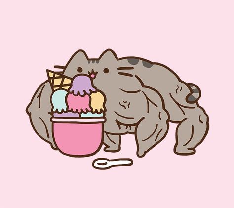 Pusheen it to the limit. - image Drawing Meme, Cookbook Design, Human Body Drawing, Buff Bunny, Cat Doodle, Pusheen Cat, Animal Doodles, Little Doodles, Cute Doodles Drawings