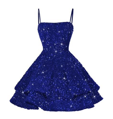 Junior Prom Dresses Short, Sweet 16 Dresses Short, Classy Homecoming Dress, Short Sparkly Dresses, Royal Blue Dress Short, Prom Dresses Short Blue, Sweet 16 Photo, Spring Formal Dresses, Blue Sparkly Dress