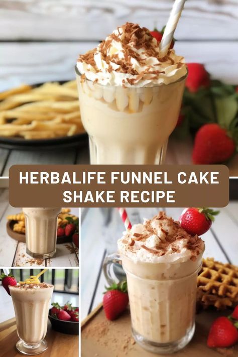 Funnel Cake Herbalife Shake, Herbalife Recipes Snacks, Cake Shake Recipe, Cake Shake, Shake Recipes Healthy, Funnel Cake Recipe, Herbalife Shake Recipes, Herbalife Recipes, Herbalife Shake