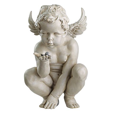 Design Toscano Life's Mysteries Cherub Statue Cherub Art, Cherub Statue, Cherub Sculpture, Outdoor Garden Statues, Garden Figurines, Angel Sculpture, Garden Angels, San Michele, Antique Stone