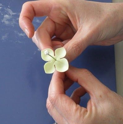 Gum Paste Hydrangea, Gum Paste Flowers Tutorials, Sugar Paste Flowers, Sugar Flowers Cake, Sugar Flowers Tutorial, Fondant Flower Tutorial, Royal Icing Flowers, Icing Flowers, Gum Paste Flowers