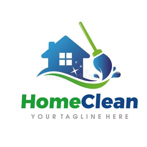 Home Cleaning and Cleaning Services Logo. Home Cleaning Logo, Cleaning Services Logo stock illustration Cleaning Logo Business, Housekeeping Logo, Cleaning Logo Design, Cleaning Company Logo, Logo Design Samples, Cleaning Service Logo, Cleaning Services Company, Make Your Own Logo, Logo Home