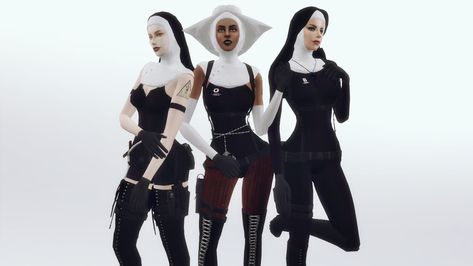 Hitman Nun, Sims 4 Nun Cc, Hitman Absolution, Nun Outfit, Nun Costume, Cc Sims4, Sims 5, Sims 4 Dresses, Sims 4 Characters