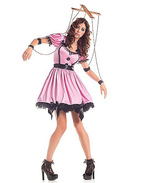 Adult Pink Marionette Costume - Spirithalloween.com Marionette Costume, Puppet Costume, Party City Costumes, Diy Costumes Women, Creepy Costumes, Doll Halloween Costume, Plus Size Halloween Costume, Pink Costume, Hallowen Costume