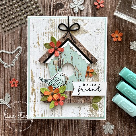 Birdhouse Cards, 2026 Calendar, Cool Bird Houses, House Cards, Daisy Cards, Stamp Ideas, Hello Cards, Creative Corner, Bird Cards