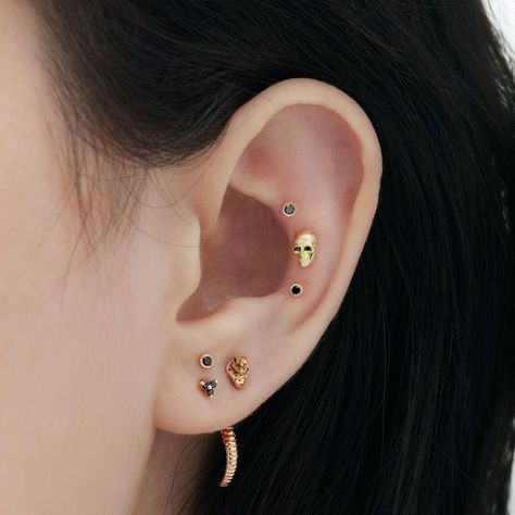 Maria Tash on Instagram: “The Contraconch is the small ridge of skin right outside of the Conch and below the Tash Rook. Its unique shape lends itself to arcs of…” Contraconch Piercings, Curated Ear, Maria Tash, Cool Piercings, Piercing Jewellery, Cute Piercings, Tiny Tattoo, Girl Problems, Black Diamonds