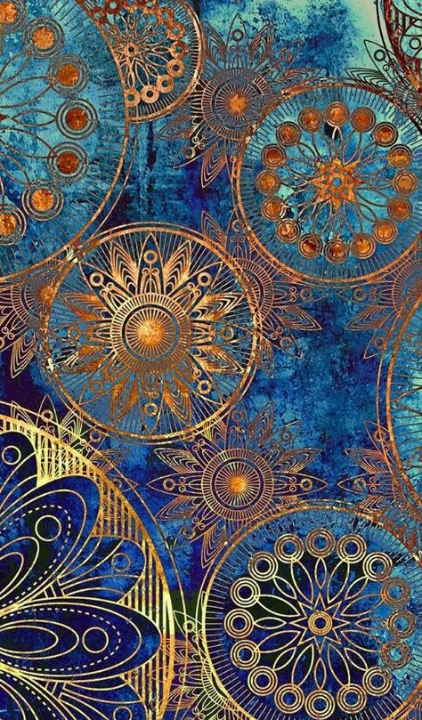 Love the colors. I want to paint my uv lamp to look like this Arabic Art Design, Tapet Inspiration, Egiptul Antic, Seni Arab, Art Fractal, Gold And Blue, 판타지 아트, Mandala Drawing, Blue And Gold