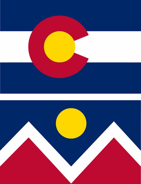 I love how the City of Denver flag (bottom) ties in perfectly with the Colorado state flag (top) Denver Colorado Wallpaper, Independence Pass Colorado, Stained Glass Colorado Flag, Colorado State Flag, California State Flag, Flag Crafts, Denver City, Colorado Flag, State Flags