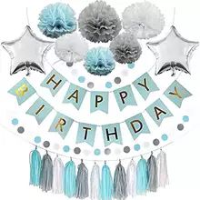 Blue Birthday Party Decorations, Balloon Tassel Garland, Blue Birthday Party, Baby Shower Balloon Decorations, Blue Birthday Parties, Balloon Tassel, Diy Banner, Birthday Party Balloon, Diy Birthday Decorations