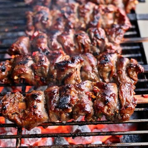 Beef Satay - Grilled Grilled Ribeye Steak Recipes, Grilled Turkey Recipes, Marinated Grilled Shrimp, Asian Steak, Steak Skewers, Beef Satay, Ribeye Steak Recipes, Pork Skewers, Grilled Shrimp Skewers