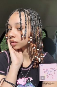 Box Braids With Natural Hair, Braids With Natural Hair, Cabello Afro Natural, Short Box Braids, Natural Braids, Cute Box Braids Hairstyles, Protective Hairstyles Braids, Pretty Braided Hairstyles, Braids With Beads