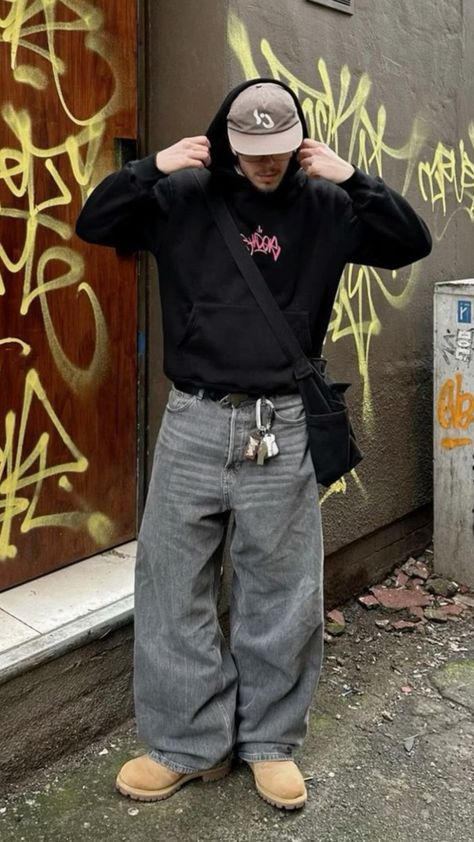 Baggy Pants Outfit Street Styles, Baggie Jeans Outfit, Baggy Jeans Outfits, Baggy Clothes Outfit, Baggy Pants Outfit, Streetwear Fashion Men, Baggy Jeans Outfit, Jeans Outfit Men, Streetwear Winter