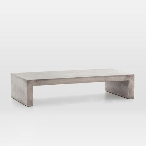 Concrete Waterfall Indoor/Outdoor Coffee Table Concrete Waterfall, Waterfall Indoor, Yard Layout, Patio Refresh, West Elm Coffee Table, Industrial Contemporary, Modern Accent Tables, Concrete Coffee Table, Sitting Rooms