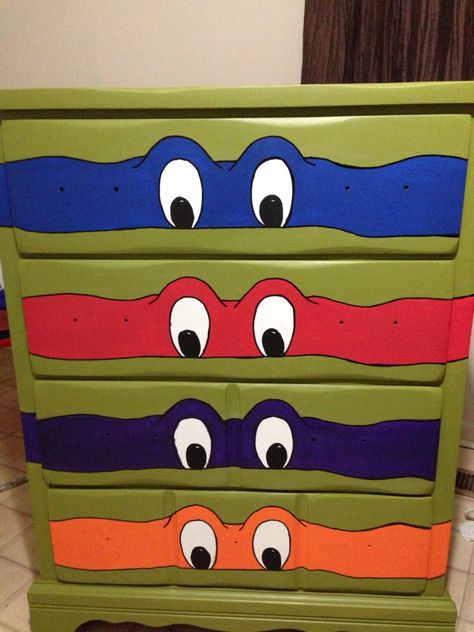 Ninja turtle dresser Ninja Turtles Bedroom, Tmnt Bedroom, Hunters Bedroom, Tmnt Room, Ninja Turtle Room, Ninja Turtle Bedroom, Turtle Bedroom, Turtle Room, Turtle Nursery