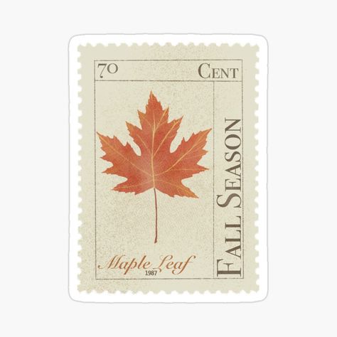 Get my art printed on awesome products. Support me at Redbubble #RBandME: https://www.redbubble.com/i/sticker/Vintage-maple-leaf-stamp-by-NirHevlin/153032812.EJUG5?asc=u Vintage Journaling Stickers, Fall Stickers Aesthetic, Aesthetic Stamps, Scrap Stickers, Fall Graphic Design, Maple Leaf Sticker, Sticker For Journal, Simple Stickers, Stickers To Print